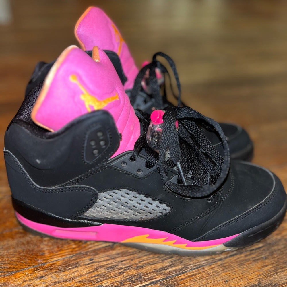 Air Jordan 5 Retro Floridian Black Citrus Fusion Pink 6Y 440892-067 W/ Box